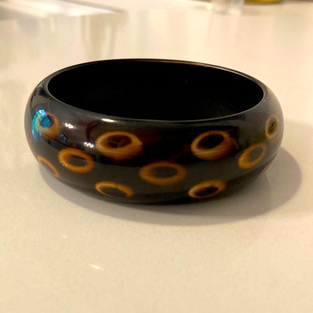 Vintage Boho Chunky Bangle Bracelet Brown